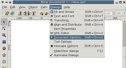 Inkscape doc options menu