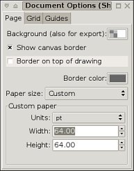 Inkscape document options