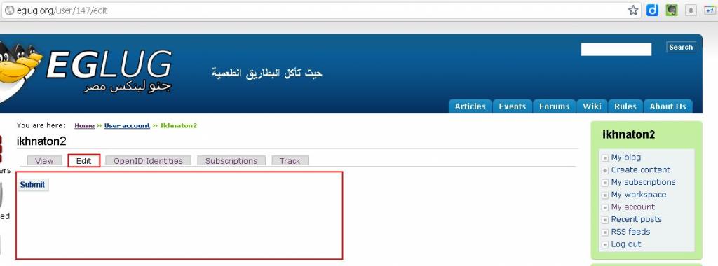 My account screenshot from Google Chrome