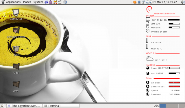 Debian on eee pc with conky