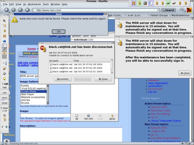 MSN server goes down
